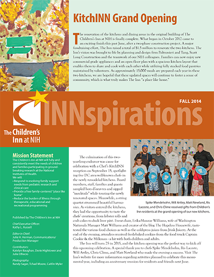 The Children's Inn at NIH 2014 Fall Newsletter