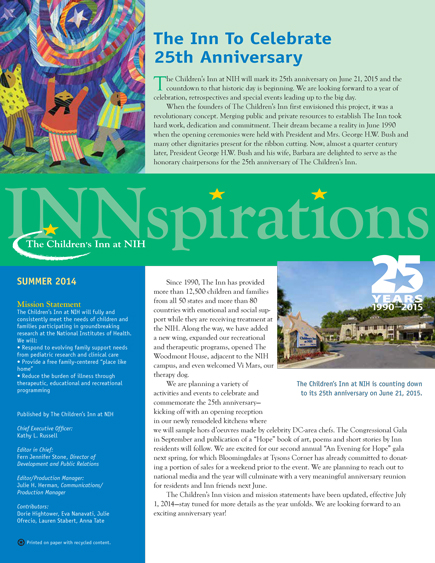The Children's Inn at NIH 2014 Summer Newsletter