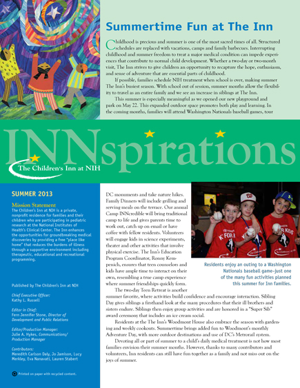 The Children's Inn at NIH 2013 Summer Newsletter