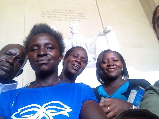 Ugandan family Selfie at Lincoln Memorial