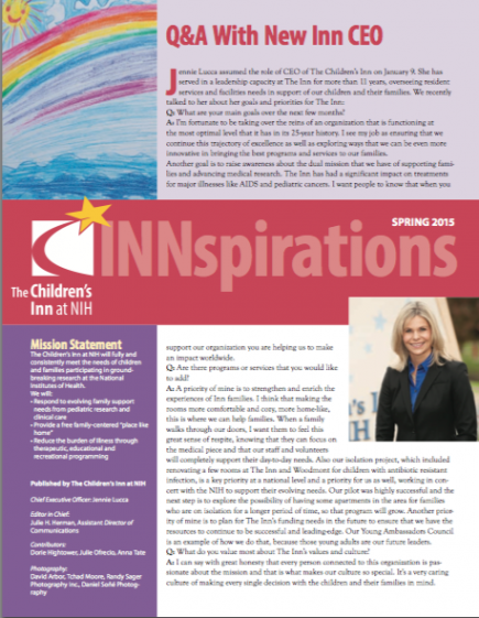 The Children's Inn Spring Newsletter 2015