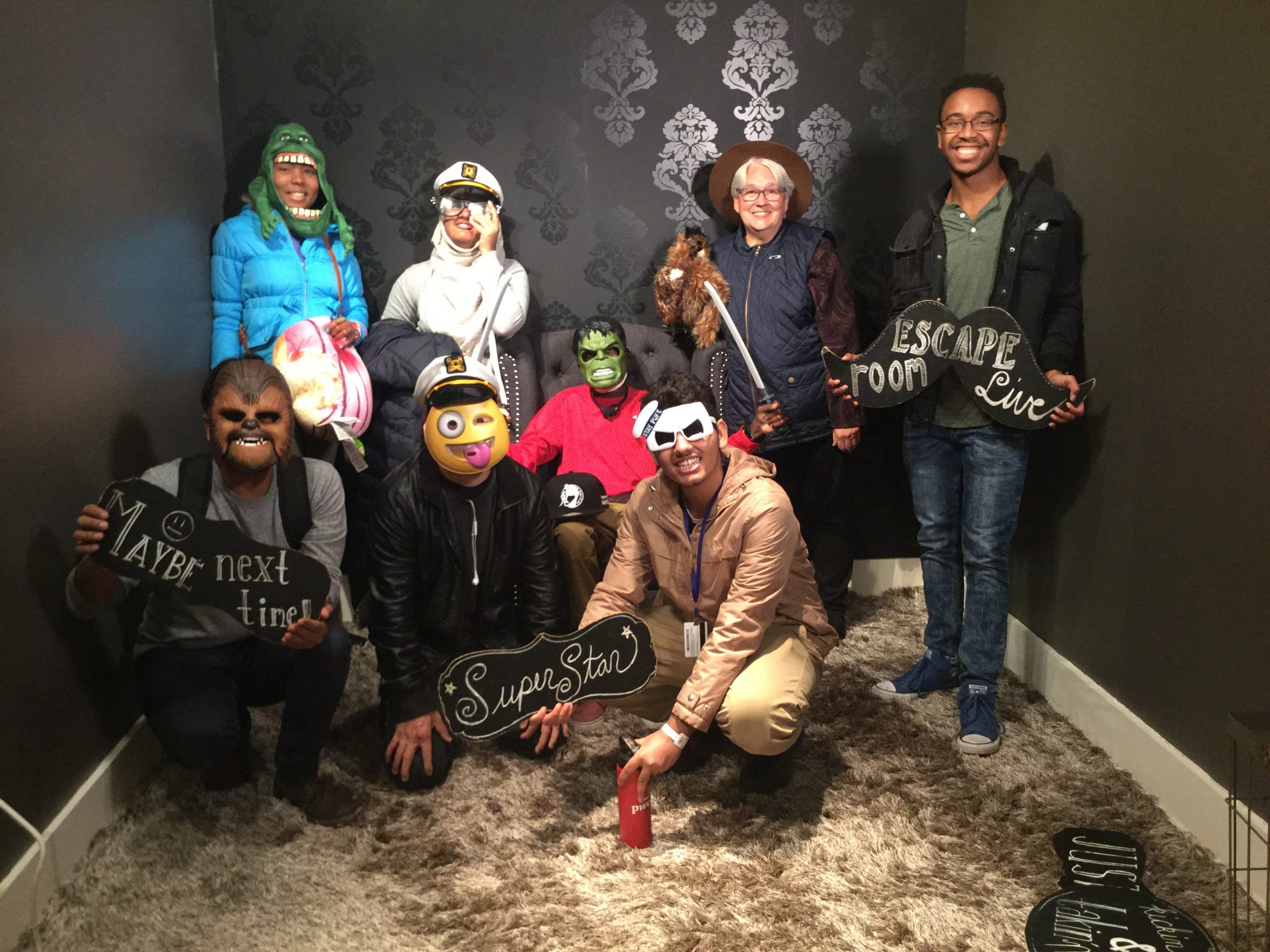 Young Adults in residence together for halloween