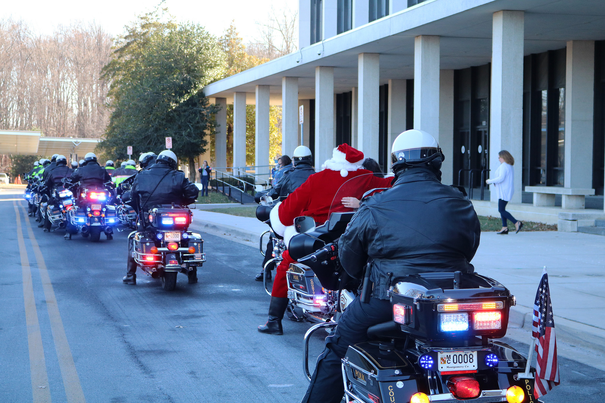 MCPD Police Department motorcade with Santa Clause