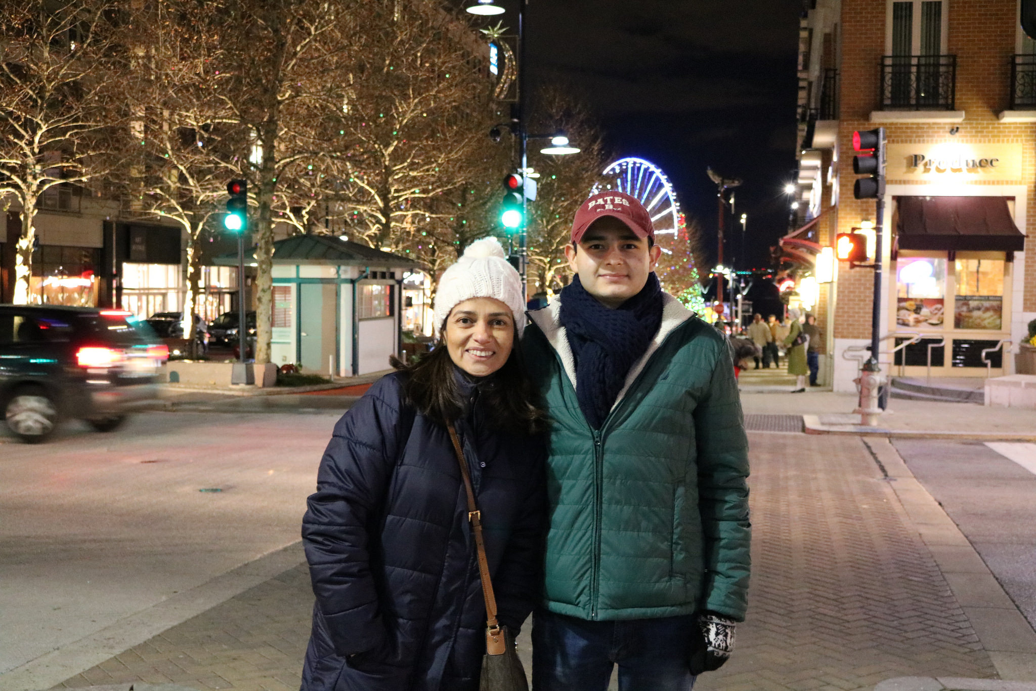 Andreas with his mother at the National Harbor in Maryland