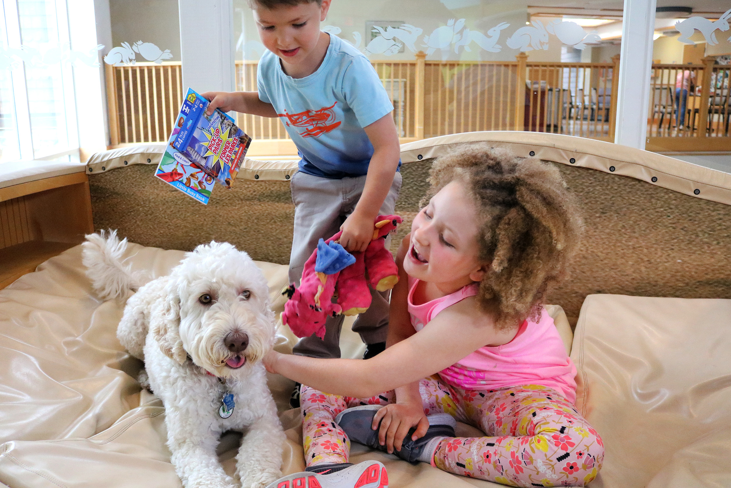 Jordan and her brother play with Zilly