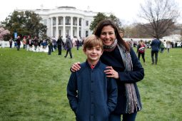 Mother and Son in front of the White House