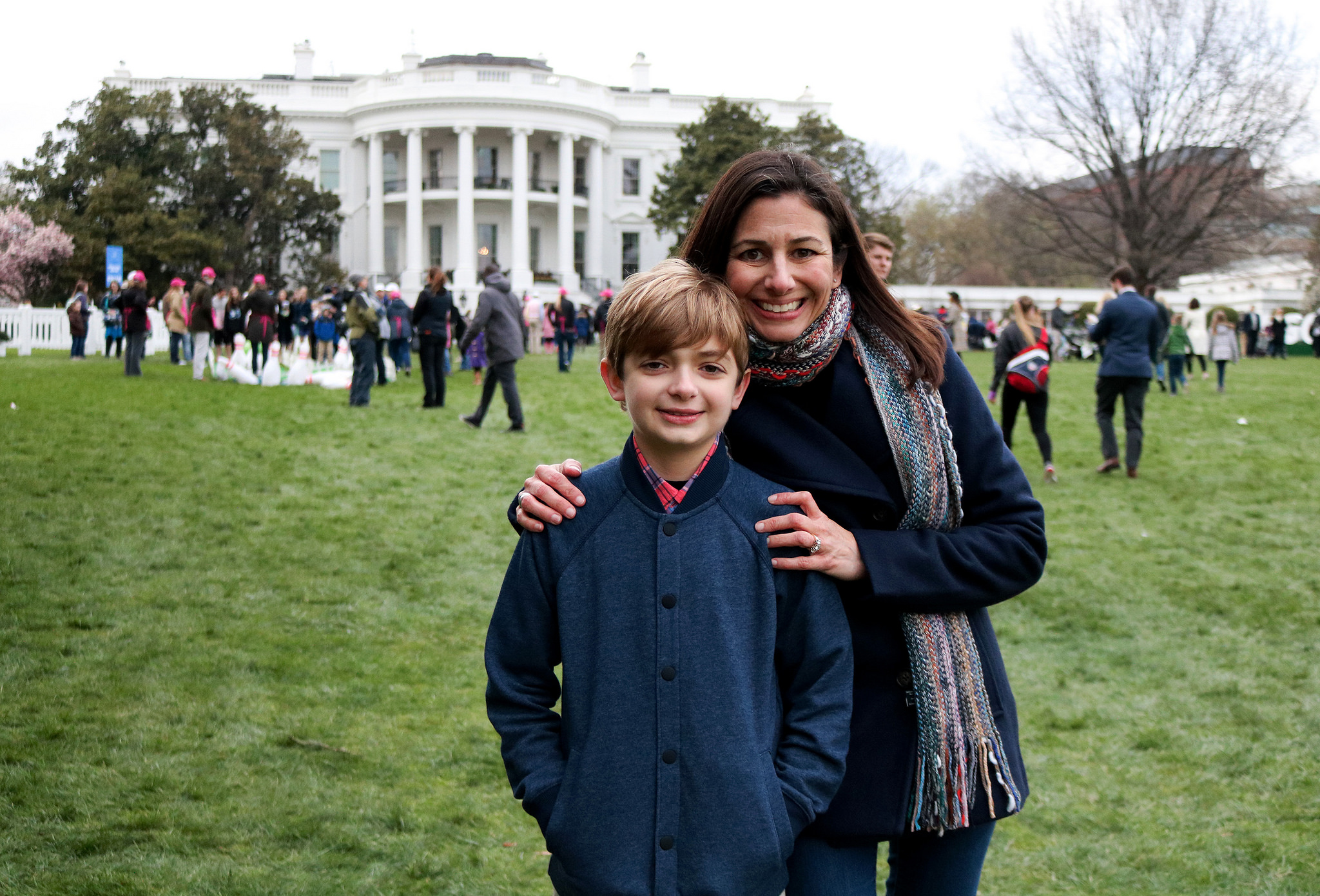 Mother and Son in front of the White House