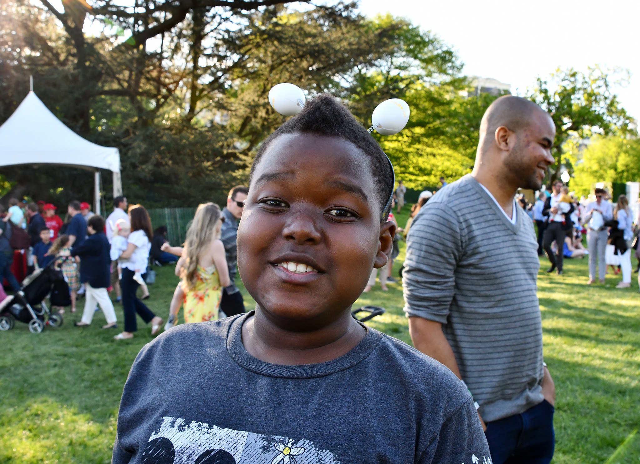 Young boy at the White House Easter Egg Roll 2019