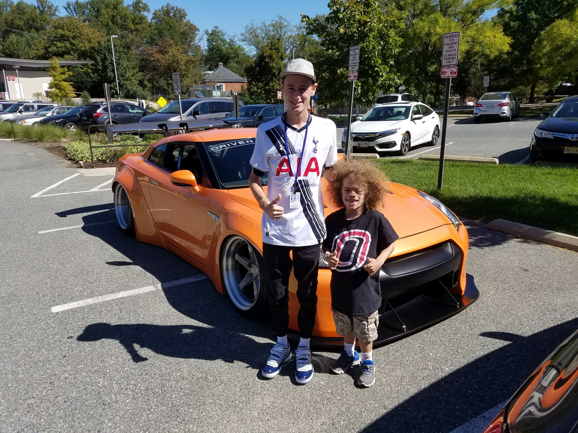 Isaac and Andrew at the car show