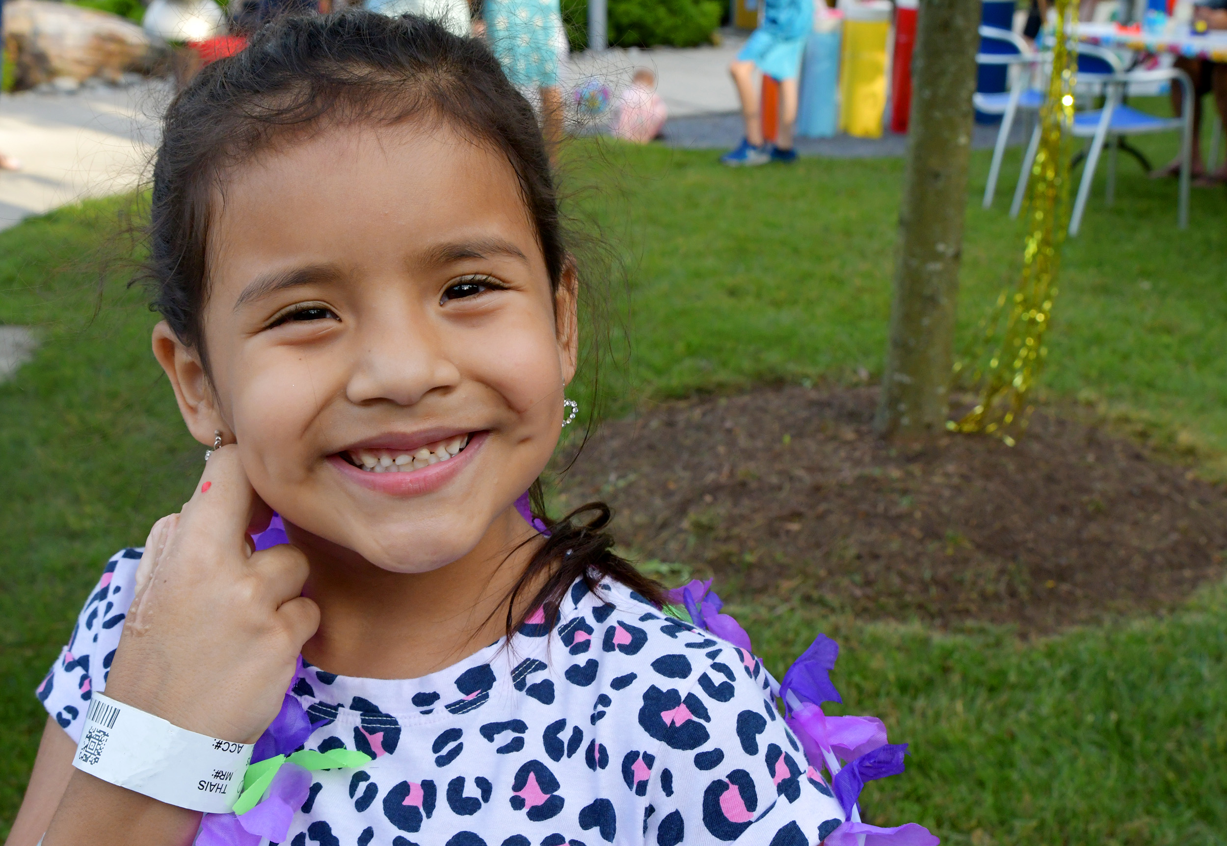 girl smiling outside