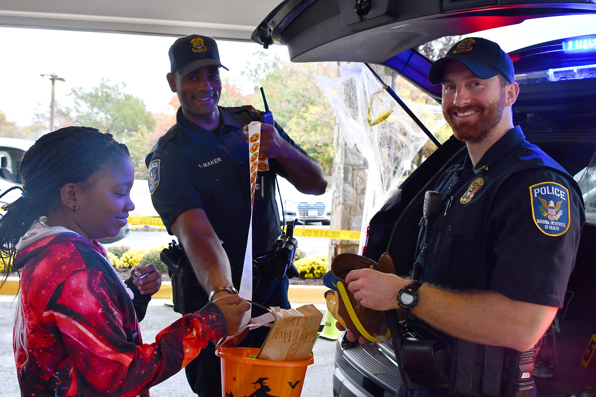 Danielle on Halloween with NIH Police