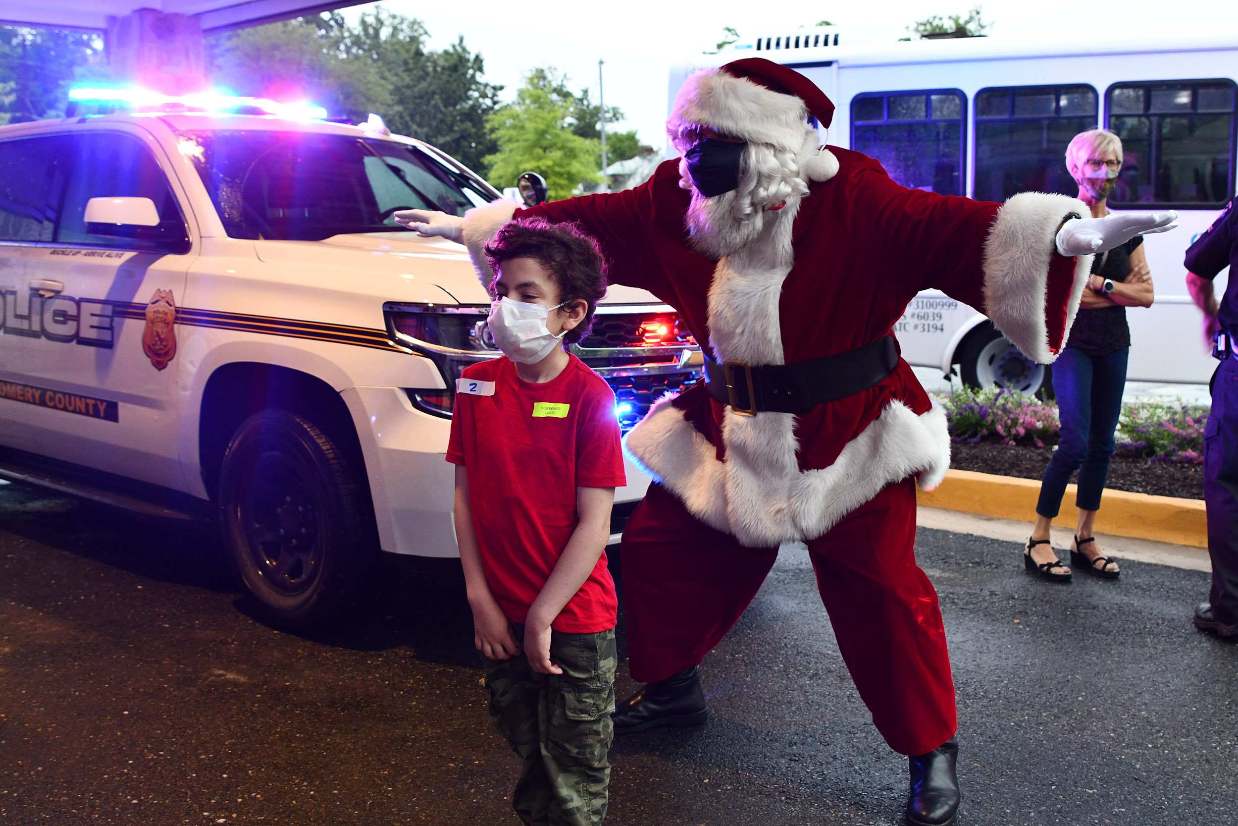 The Police and Santa visiting