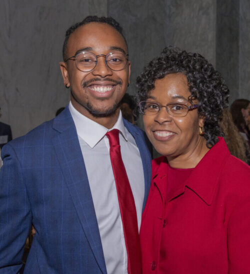 Aaron and his mom