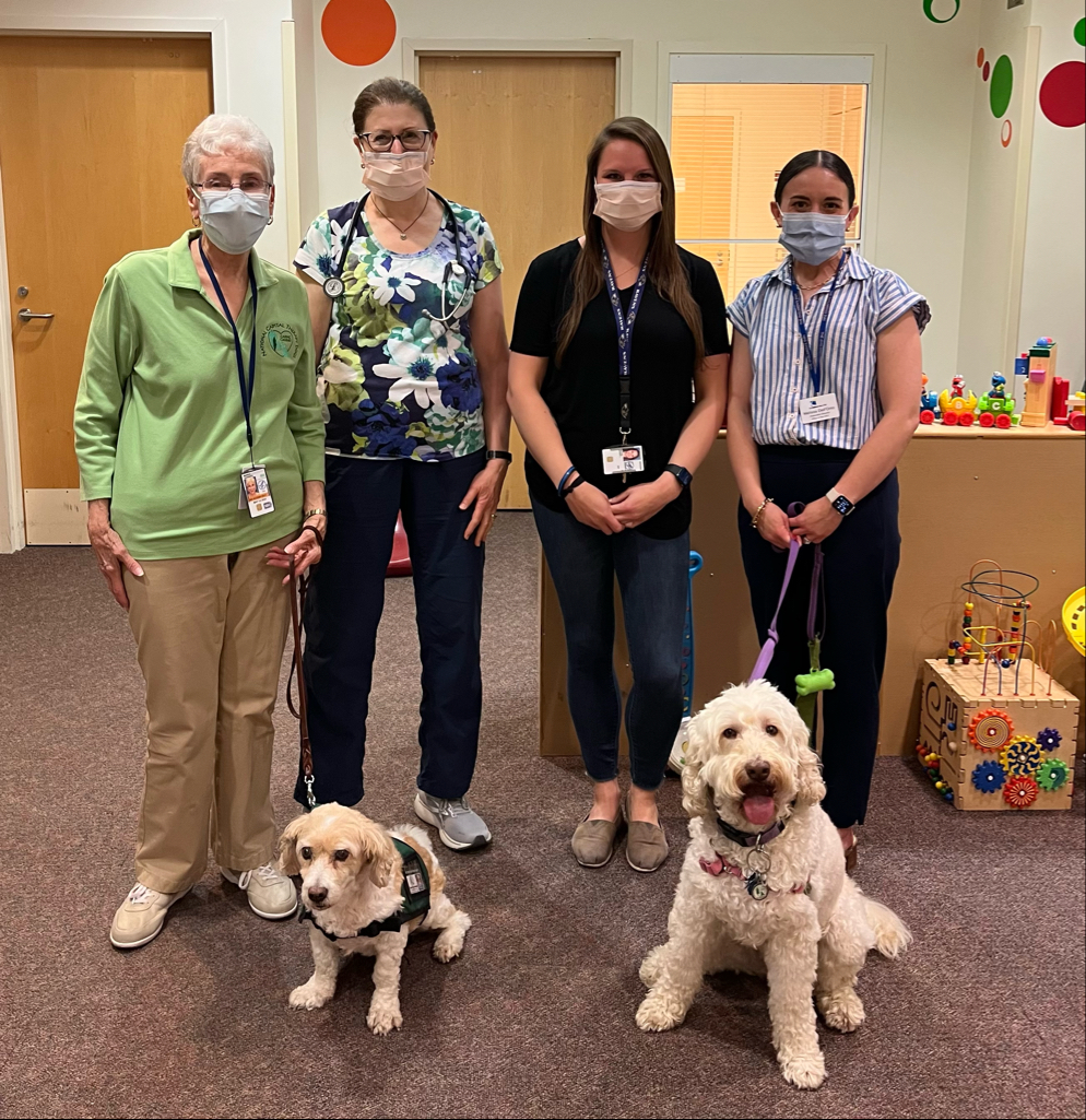 Zilly visiting the clinical center