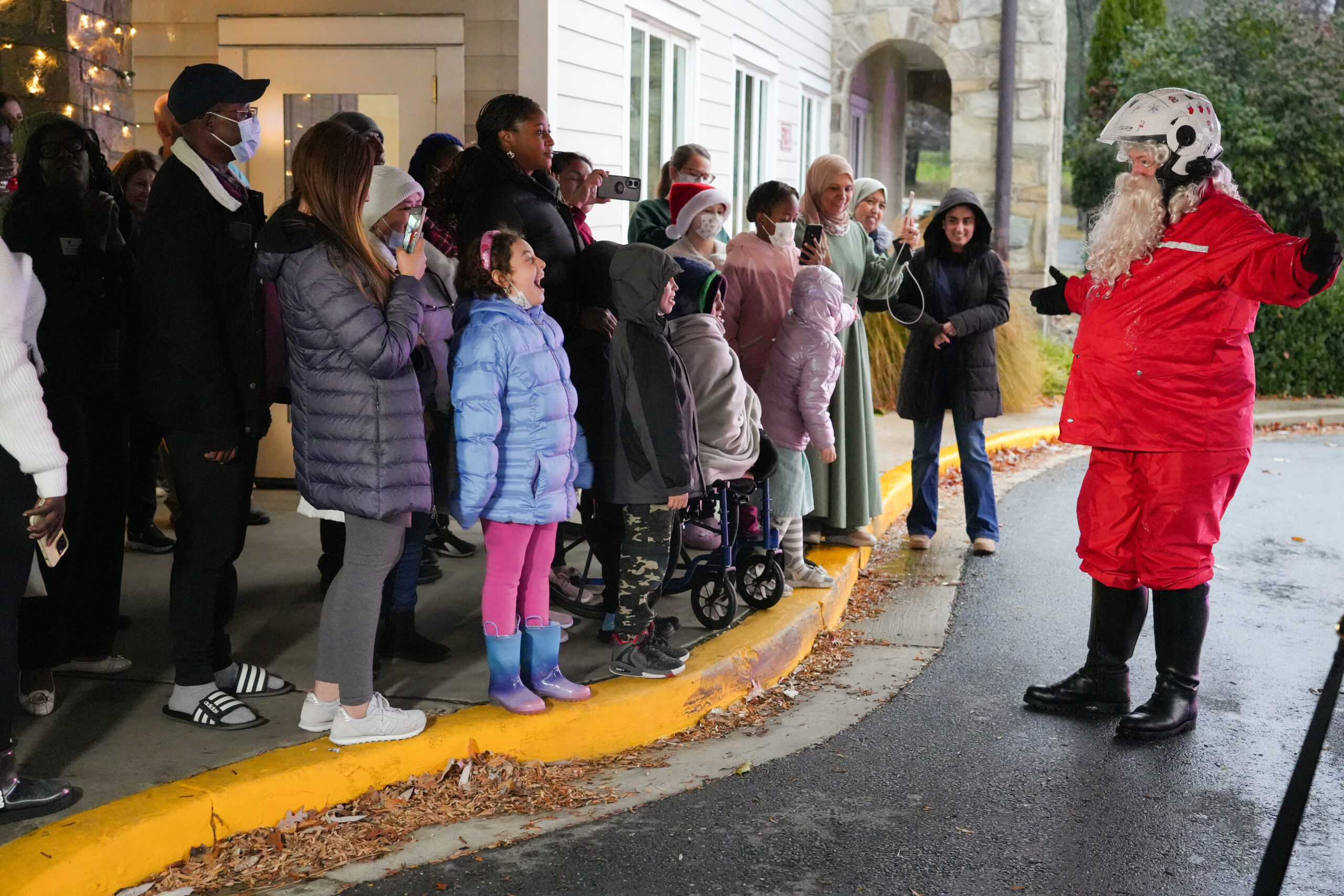 Santa greets families, Santa Ride 2024