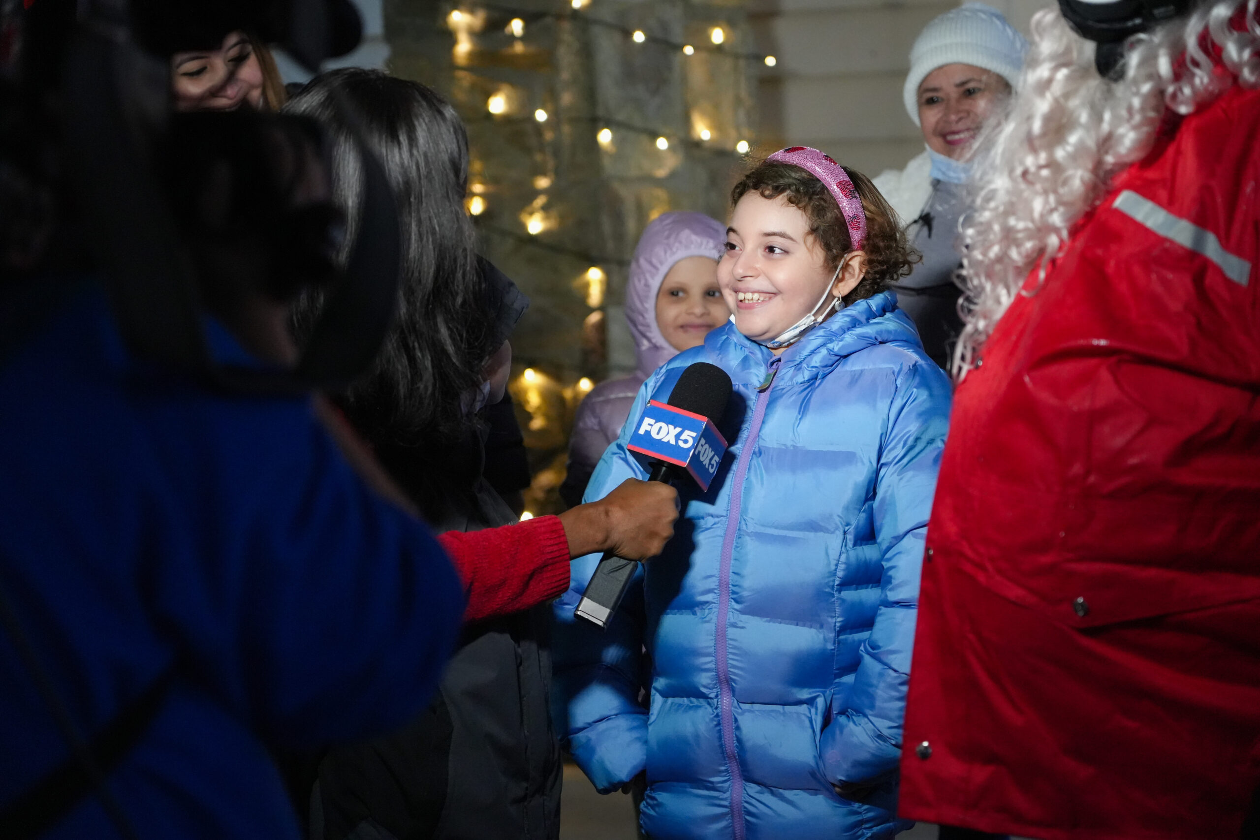 Emily talks to TV camera