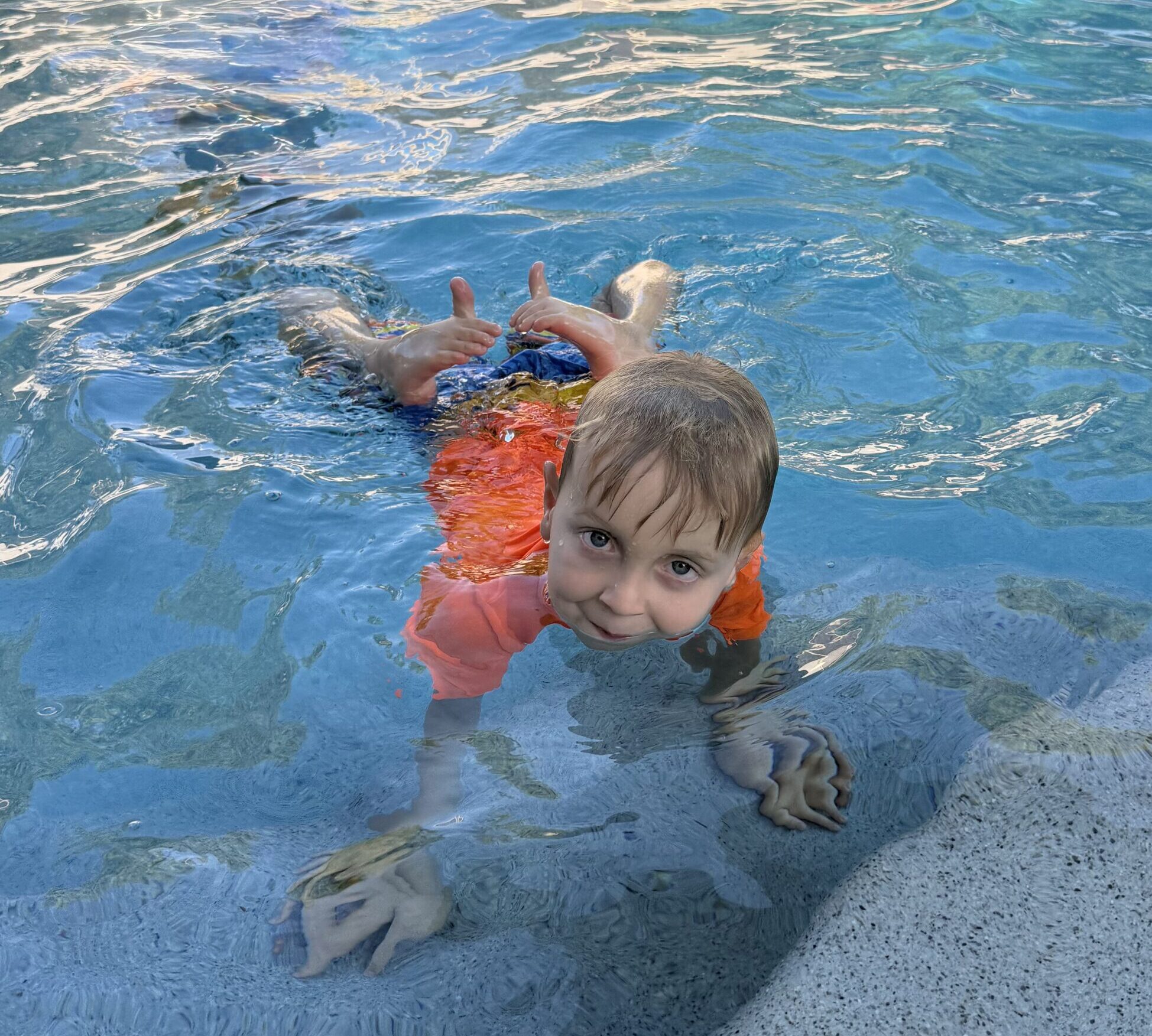 Lincoln in the pool